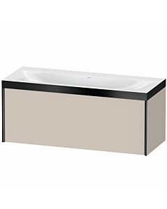 Duravit XViu Waschtisch-Unterschrank XV4612NB291P 120x48cm, 1 Auszug, ohne Hahnloch, schwarz matt, Rahmen P, taupe matt