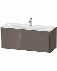 Duravit XViu Waschtisch-Unterschrank XV4612OB189C 120x48cm, 1 Auszug, 1 Hahnloch, champagner matt, Rahmen C, flannel grey hochglanz