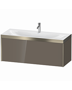 Duravit XViu Waschtisch-Unterschrank XV4612OB189P 120x48cm, 1 Auszug, 1 Hahnloch, champagner matt, Rahmen P, flannel grey hochglanz