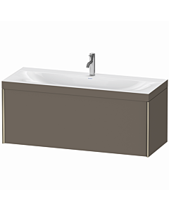 Duravit XViu vanity unit XV4612OB190C 120x48cm, 2000 pull-out, 2000 tap hole, matt champagne, Rahmen C, flannel gray silk matt