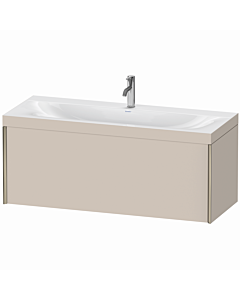 Duravit XViu Waschtisch-Unterschrank XV4612OB191C 120x48cm, 1 Auszug, 1 Hahnloch, champagner matt, Rahmen C, taupe matt
