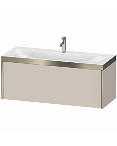 Duravit XViu Waschtisch-Unterschrank XV4612OB191P 120x48cm, 1 Auszug, 1 Hahnloch, champagner matt, Rahmen P, taupe matt