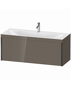 Duravit Meuble sous-vasque XViu XV4612OB289C 120x48cm, coulissant 2000 2000 , noir mat, Rahmen C, gris flanelle brillant