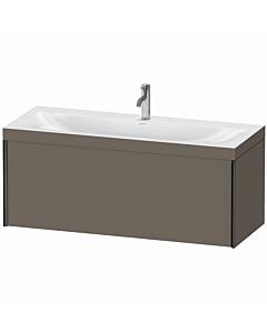 Duravit Meuble sous-vasque XViu XV4612OB290C 120x48cm, coulissant 2000 2000 , noir mat, Rahmen C, flanelle gris soie mat
