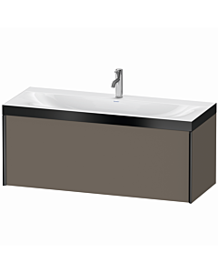 Duravit XViu vanity unit XV4612OB290P 120x48cm, 2000 pull-out, 2000 tap hole, black matt, Rahmen P, flannel gray silk matt