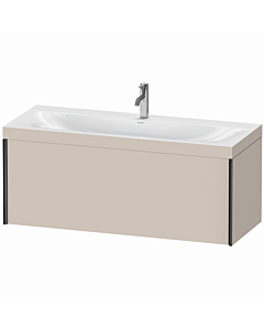 Duravit XViu meuble XV4612OB291C 120x48cm, 2000 gigogne, 2000 trou de coulée, noir mat, Rahmen C, taupe mat