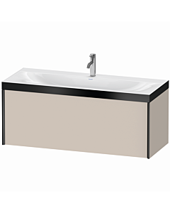 Duravit XViu Waschtisch-Unterschrank XV4612OB291P 120x48cm, 1 Auszug, 1 Hahnloch, schwarz matt, Rahmen P, taupe matt