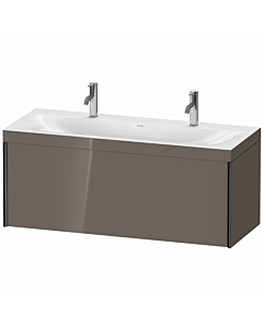 Duravit XViu vanity unit XV4613OB289C 120x48cm, 2000 pull-out, black matt, Rahmen C, flannel gray high gloss