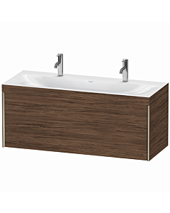 meuble-lavabo Duravit XViu XV4613OB121C 120x48cm, tiroir 2000 , trou de robinet 2000 , champagne mat, Rahmen C, noyer foncé