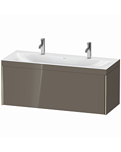 Duravit XViu Waschtisch-Unterschrank XV4613OB189C 120x48cm, 1 Auszug, champagner matt, Rahmen C, flannel grey hochglanz