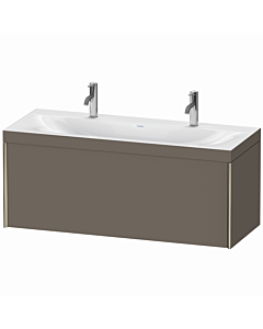 Duravit XViu Waschtisch-Unterschrank XV4613OB190C 120x48cm, 1 Auszug, champagner matt, Rahmen C, flannel grey seidenmatt