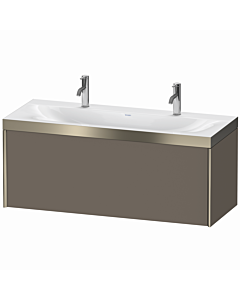 Duravit XViu vanity unit XV4613OB190P 120x48cm, 2000 pull-out, matt champagne, Rahmen P, flannel gray silk matt