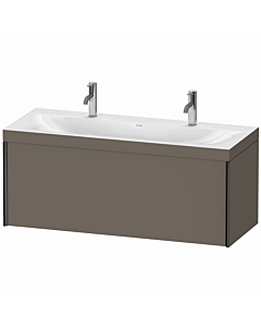 Duravit XViu Waschtisch-Unterschrank XV4613OB290P 120x48cm, 1 Auszug, schwarz matt, Rahmen P, flannel grey seidenmatt