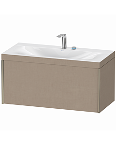 Duravit XViu vanity unit XV4611EB175C 100x48cm, 2000 pull-out, 2 tap holes, matt champagne, Rahmen C, linen