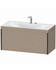 Duravit Meuble sous-vasque XViu XV4611EB275C 100x48cm, 2000 , 2 trous pour robinetterie, noir mat, Rahmen C, lin