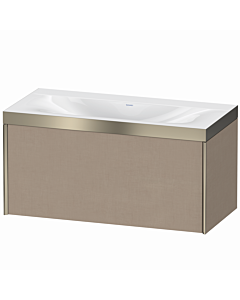Duravit XViu vanity unit XV4611NB175P 100x48cm, 2000 pull-out, without tap hole, matt champagne, Rahmen P, linen