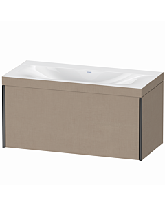 Duravit XViu vanity unit XV4611NB275C 100x48cm, 2000 pull-out, without tap hole, matt black, Rahmen C, linen