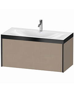 Duravit XViu vanity unit XV4611OB275P 100x48cm, 2000 pull-out, 2000 tap hole, matt black, Rahmen P, linen
