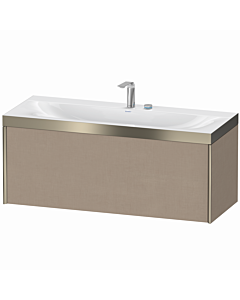 Duravit Meuble sous-vasque XViu XV4612EB175P 120x48cm, 2000 , 2 trous pour robinetterie, champagne mat, Rahmen P, lin