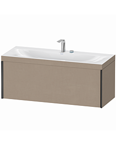 Duravit Meuble sous-vasque XViu XV4612EB275C 120x48cm, 2000 , 2 trous pour robinetterie, noir mat, Rahmen C, lin