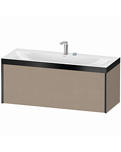 Duravit Meuble sous-vasque XViu XV4612EB275P 120x48cm, 2000 , 2 trous pour robinetterie, noir mat, Rahmen P, lin