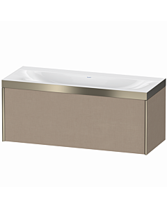 Duravit XViu vanity unit XV4612NB175P 120x48cm, 2000 pull-out, without tap hole, matt champagne, Rahmen P, linen