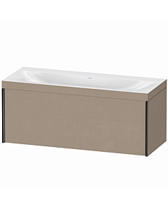 Duravit XViu vanity unit XV4612NB275C 120x48cm, 2000 pull-out, without tap hole, matt black, Rahmen C, linen