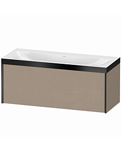 Duravit XViu vanity unit XV4612NB275P 120x48cm, 2000 pull-out, without tap hole, matt black, Rahmen P, linen