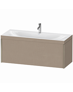 Duravit XViu vanity unit XV4612OB175C 120x48cm, 2000 pull-out, 2000 tap hole, matt champagne, Rahmen C, linen
