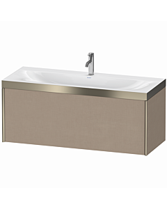 Duravit XViu vanity unit XV4612OB175P 120x48cm, 2000 pull-out, 2000 tap hole, matt champagne, Rahmen P, linen