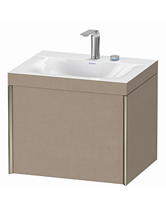 Duravit XViu vanity unit XV4609EB175C 60x48cm, 2000 pull-out, 2 tap holes, matt champagne, Rahmen C, linen