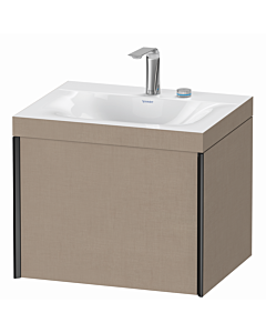 Duravit Meuble sous-vasque XViu XV4609EB275C 60x48cm, 2000 , 2 trous pour robinetterie, noir mat, Rahmen C, lin