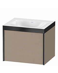 Duravit Meuble sous-vasque XViu XV4609NB275P 60x48cm, 2000 , sans trou pour robinet, noir mat, Rahmen P, lin