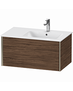 Duravit XViu vanity unit XV40260B121 81 x 48 x 40 cm, dark walnut, 2000 pull-out drawer, wall-mounted, matt champagne