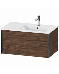 Duravit XViu vanity unit XV40260B221 81 x 48 x 40 cm, dark walnut, 2000 pull-out drawer, wall-mounted, matte black