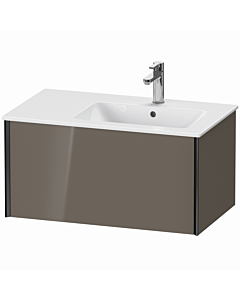 Duravit XViu vanity unit XV40260B289 81 x 40 x 48 cm, flannel gray high gloss, 2000 pull-out, wall-hung, matt black