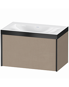 Duravit XViu Waschtisch-Unterschrank XV4610NB275P 80x48cm, 1 Auszug, schwarz matt, Rahmen P, leinen
