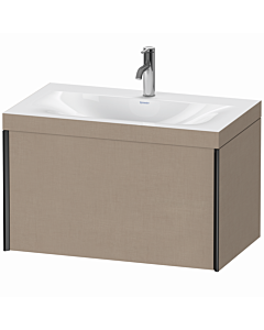 Duravit XViu Waschtisch-Unterschrank XV4610OB275C 80x48cm, 1 Auszug, 1 Hahnloch, schwarz matt, Rahmen C, leinen
