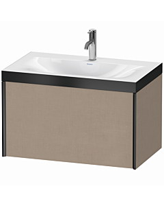 Duravit XViu Waschtisch-Unterschrank XV4610OB275P 80x48cm, 1 Auszug, 1 Hahnloch, schwarz matt, Rahmen P, leinen