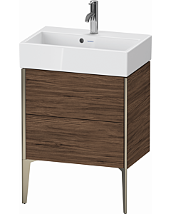 Duravit Meuble sous-vasque XViu XV44580B121 58,4x38,4x49,3cm, 2 coulissants, champagne mat, noyer foncé