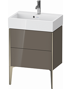 Duravit XViu Waschtisch-Unterschrank XV44580B189 58,4x38,4x49,3cm, 2 Auszüge, champagner matt, flannel grey hochglanz