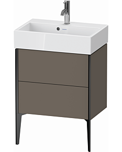 Duravit XViu Waschtisch-Unterschrank XV44580B290 58,4x38,4x49,3cm, 2 Auszüge, schwarz matt, flannel grey seidenmatt