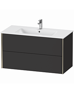 Duravit Meuble sous-vasque XViu XV41270B180 101 x 56 x 48 cm, graphite super mat, 2 tiroirs, suspendu, champagne mat