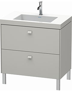 Duravit Brioso c-bonded Waschtisch mit Unterbau BR4701O0707, 80x48cm, Betongrau Matt, 1 Hahnloch