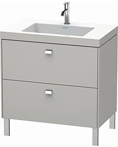 Duravit Brioso c-bonded vasque avec soubassement BR4701O1007, 80x48cm, gris béton / chrome, trou pour robinet 2000