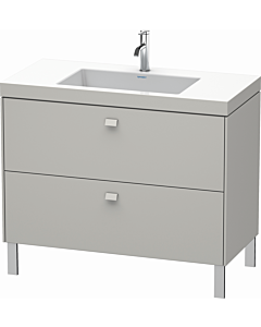 Duravit Brioso c-bonded Waschtisch mit Unterbau BR4702O0707, 100x48cm, Betongrau Matt, 1 Hahnloch