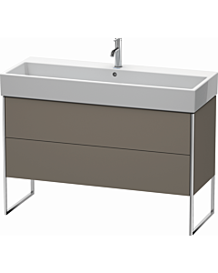 Duravit XSquare Waschtisch-Unterschrank XS447709090 118,4x49,1x46cm, 2 Auszüge, Flannel Grey seidenmatt