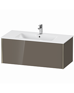 Duravit XViu vanity unit XV40270B189 101 x 40 x 48 cm, flannel gray high gloss, 2000 pull-out, wall-hung, matt champagne