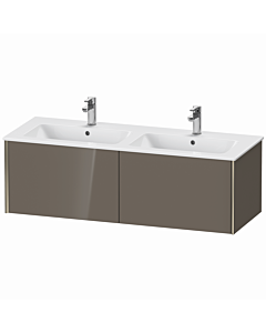 Duravit Meuble sous-vasque XViu XV40290B189 128x48x40cm, 2 coulissants, suspendu, champagne mat, gris flanelle brillant