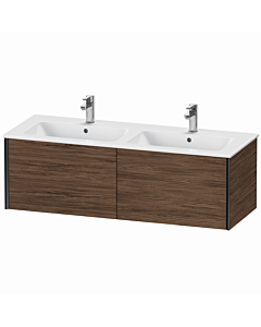 Duravit XViu vanity unit XV40290B221 128x48x40cm, 2 pull-outs, wall-hung, matt black, dark walnut